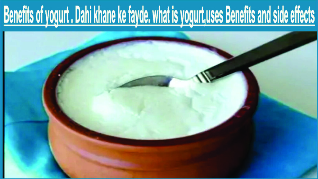 Benefits of yogurt | Dahi khane ke fayde |what is yogurt,uses Benefits and side effects